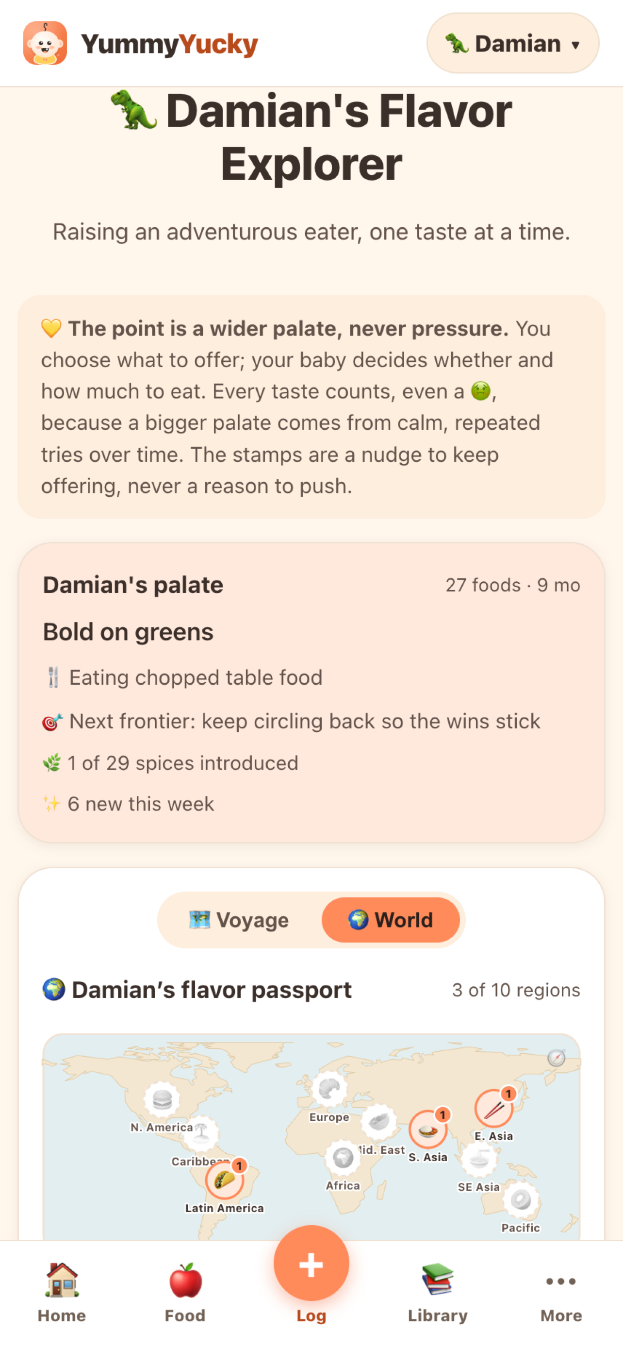 Flavor Explorer: a passport of the flavors a baby has met